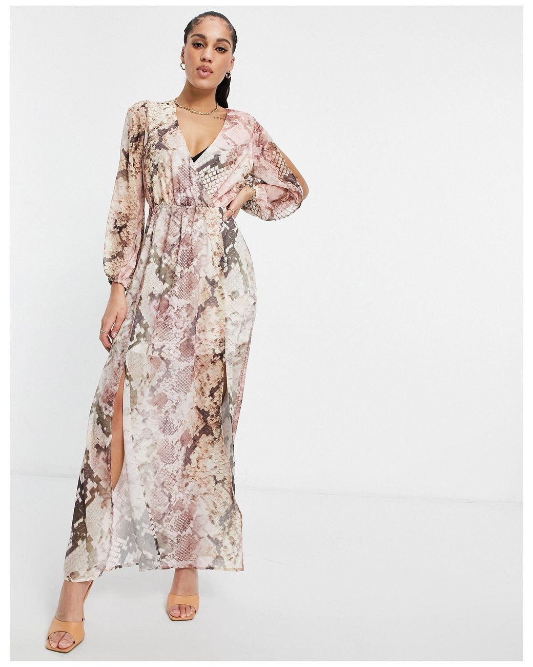 Lipsy Wrap Midi Dress Lyst