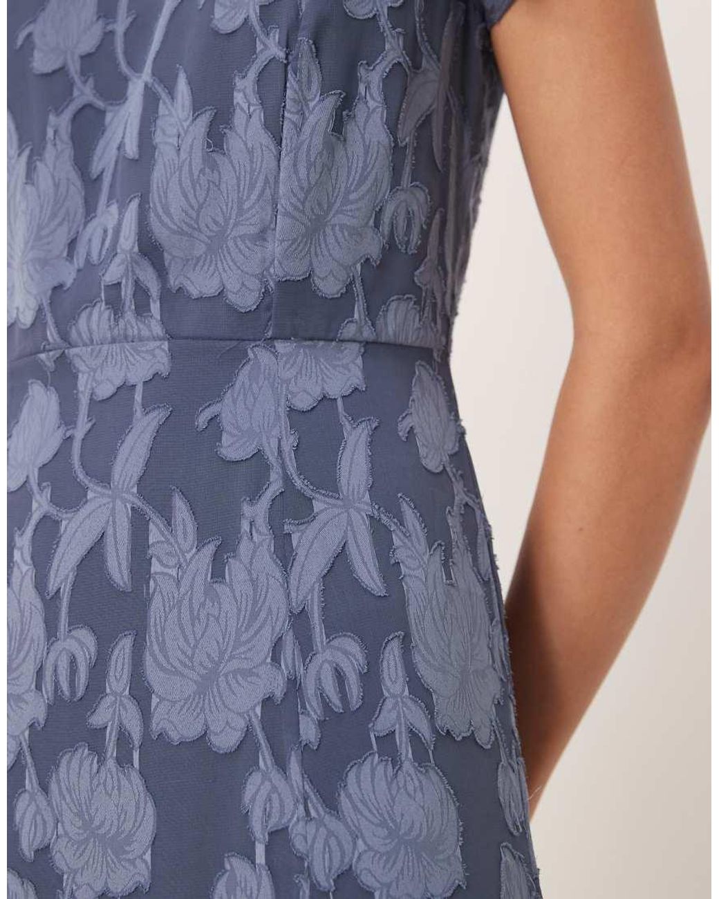 ANAYA Blue Floral Flutter Sleeve Maxi Dress
