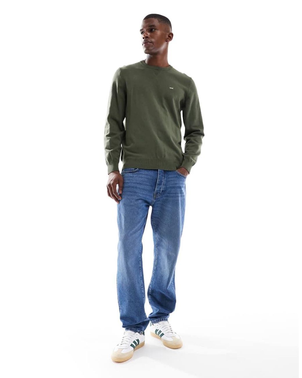 Levi's Green Lightweight Batwing Logo Knit Sweater for men