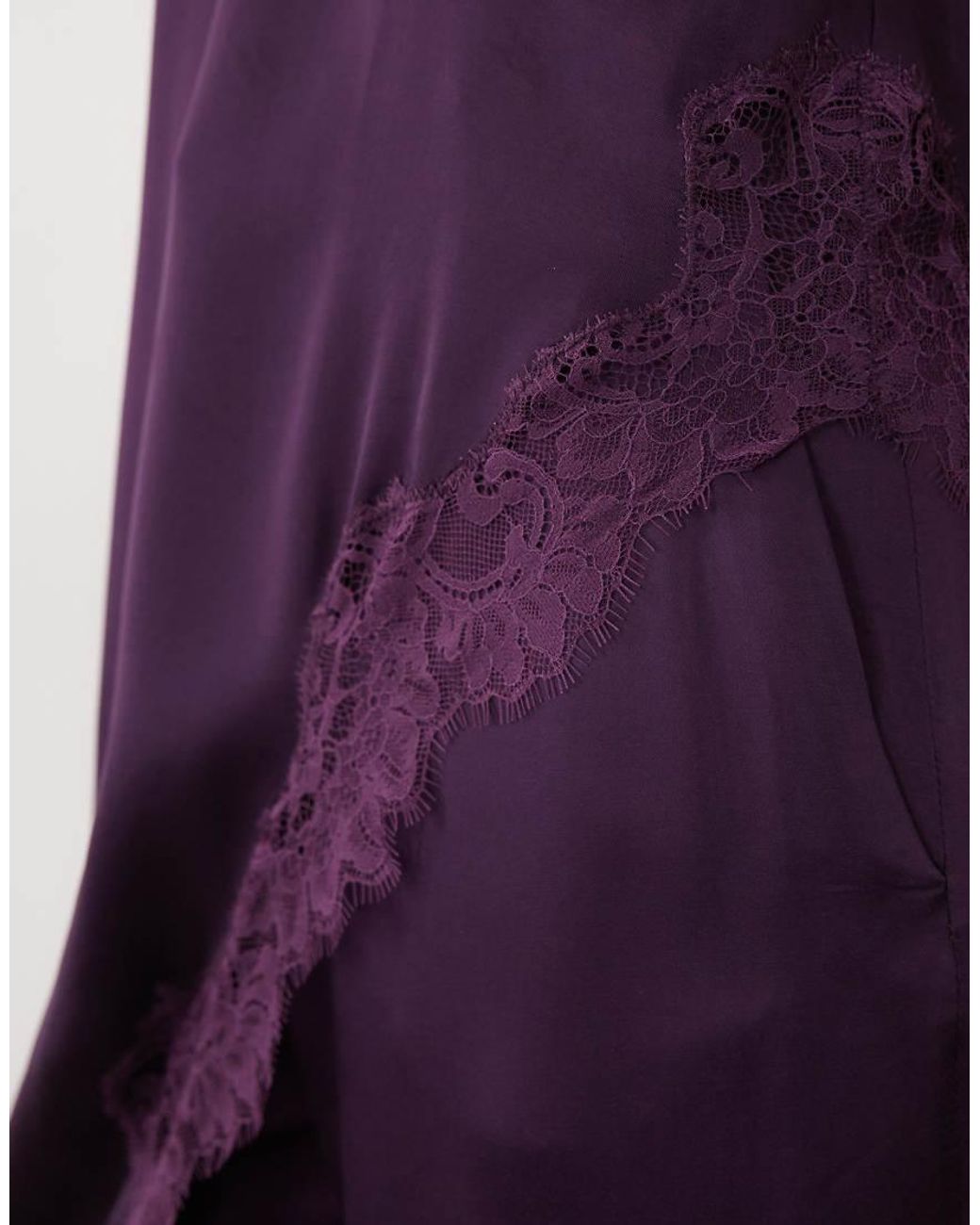 Mango Purple Yazmin Satin Straight Leg Trouser Co-Ord