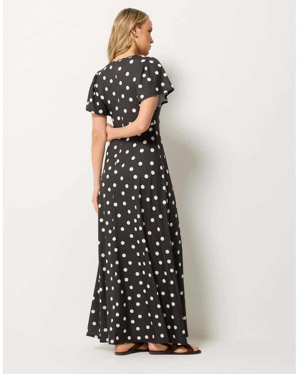 Long Tall Sally White Polka Dot Wrap Maxi Dress