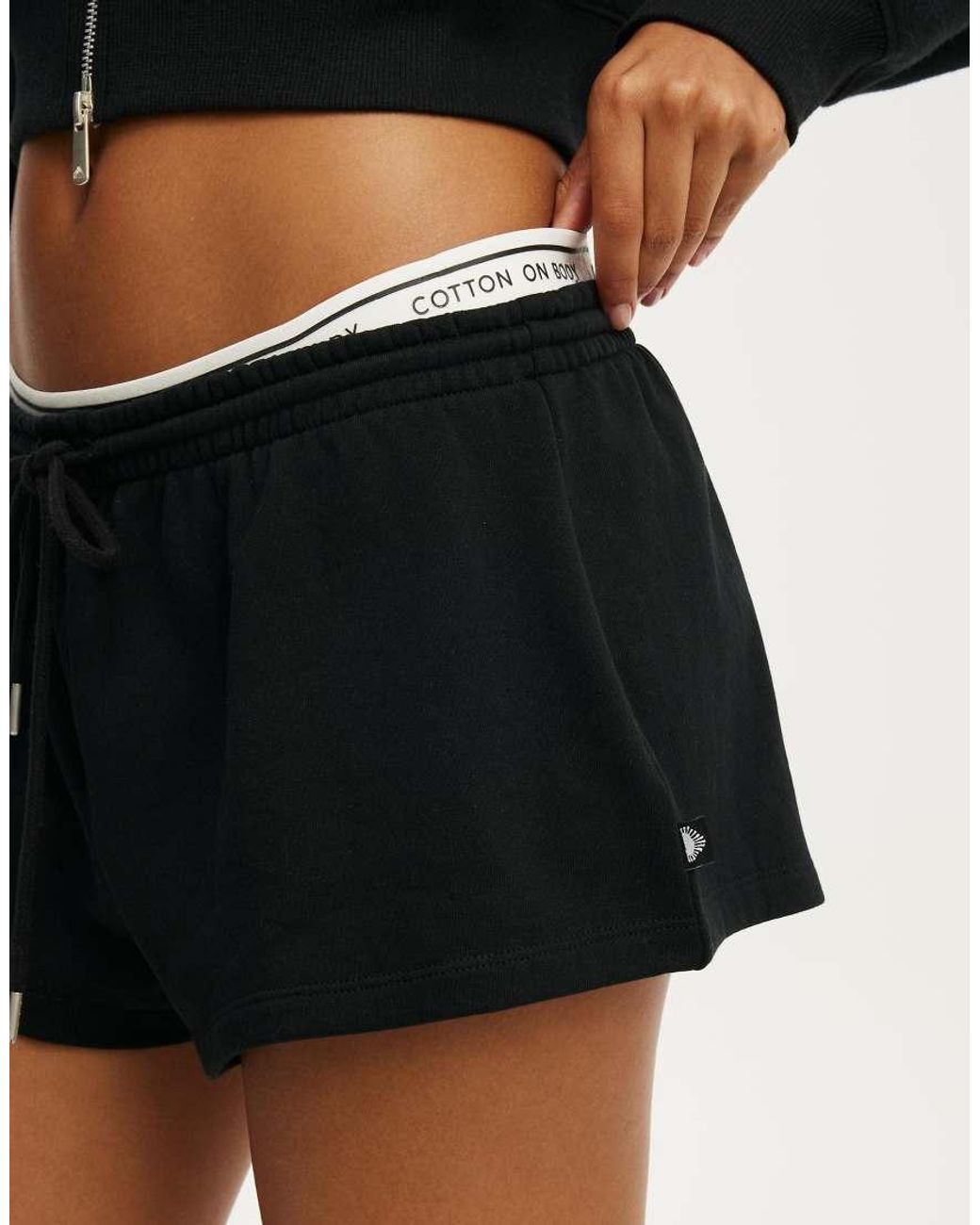Cotton On Black Fleece Micro Short