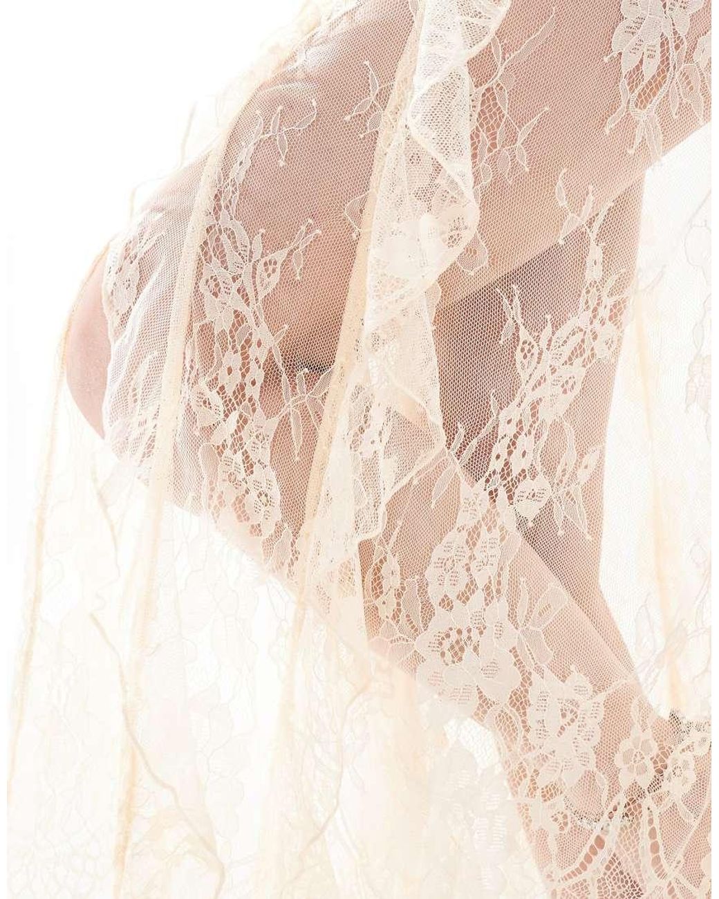 chinese dress ladies Mélisande white lace tiered maxi dress main image 0