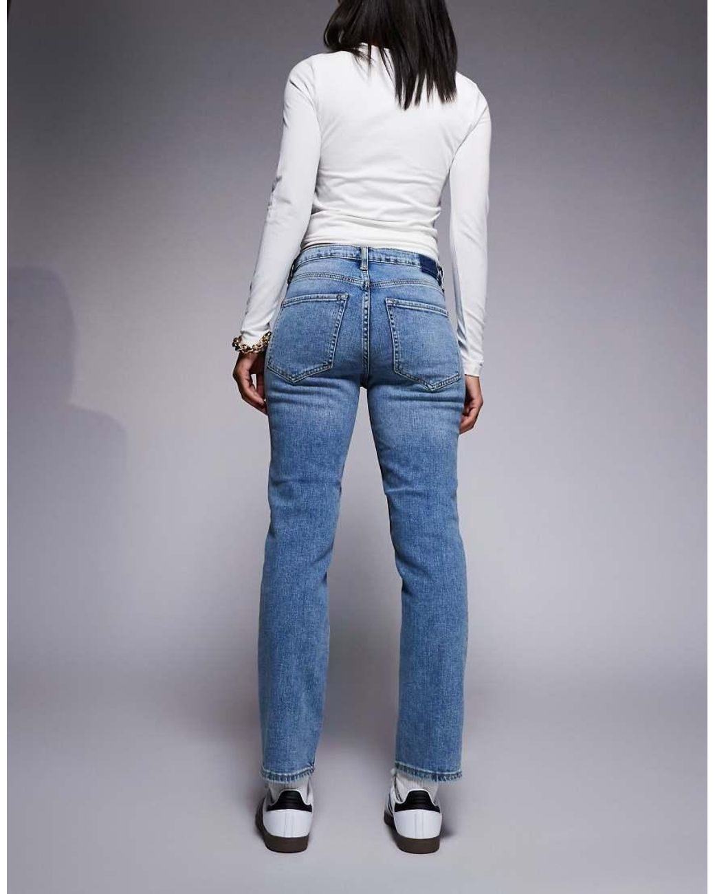 River Island Blue High Waisted Slim Jeans
