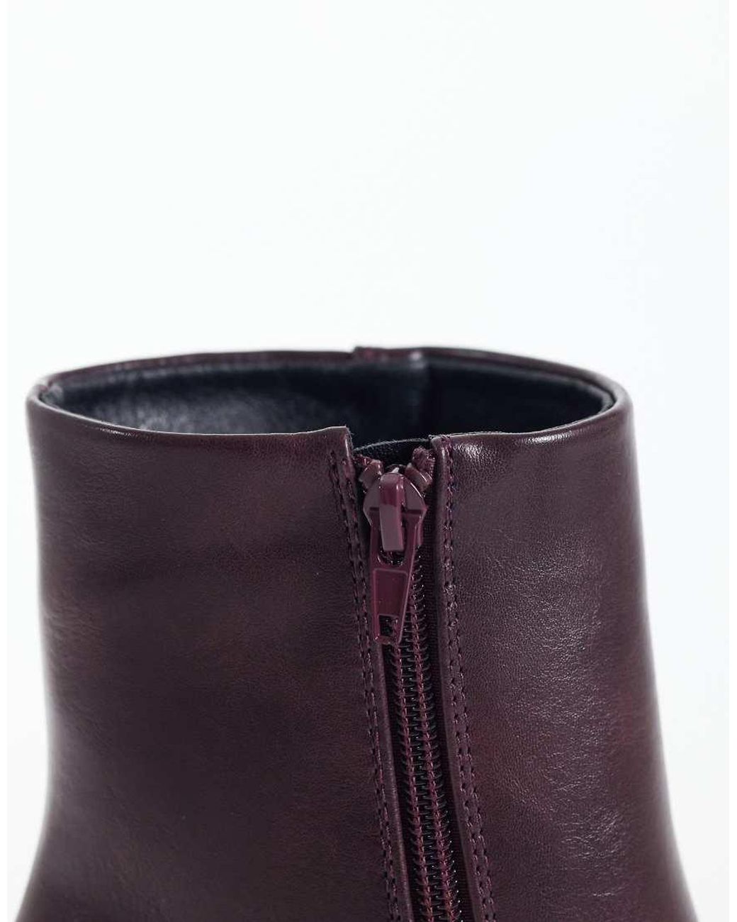 SEQWL Wide Fit Purple Fisher Block Heeled Mid Ankle Boots