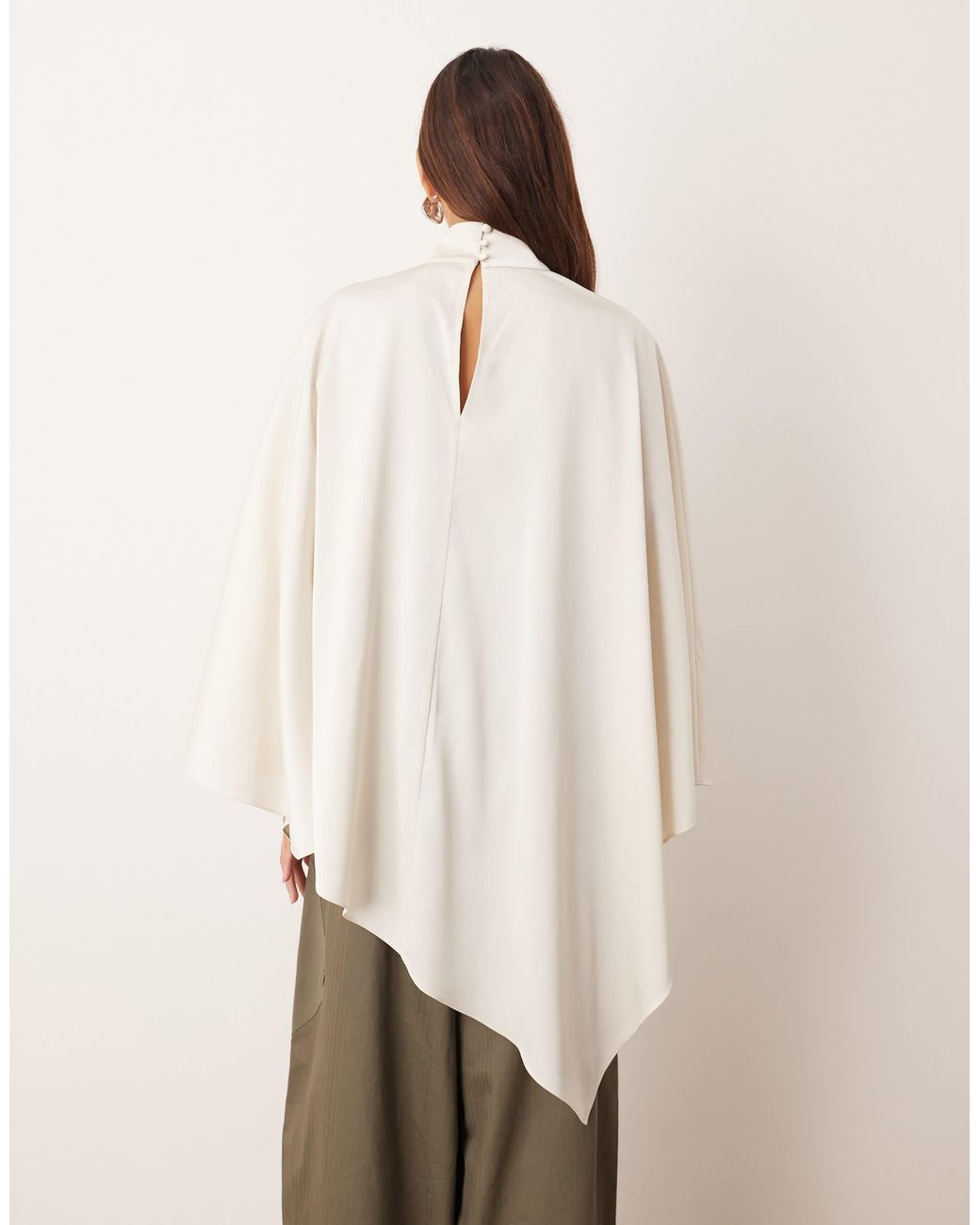 ARRANGE Natural Satin Overlayer Cape Top