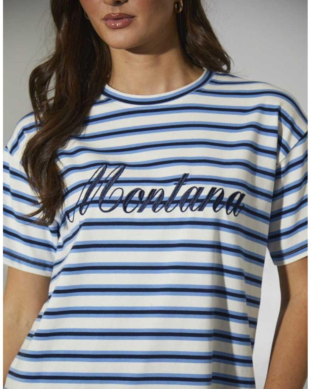 South Beach Blue Montana Stripe Tee