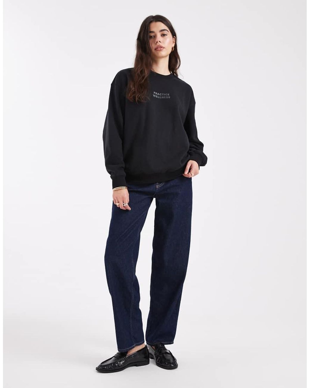 Cotton On Blue Plush Graphic Crew Sweatshirt