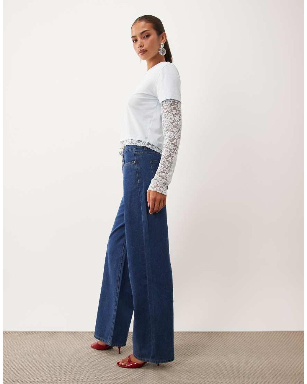 Lioness Blue Top Model Wide Leg Jean