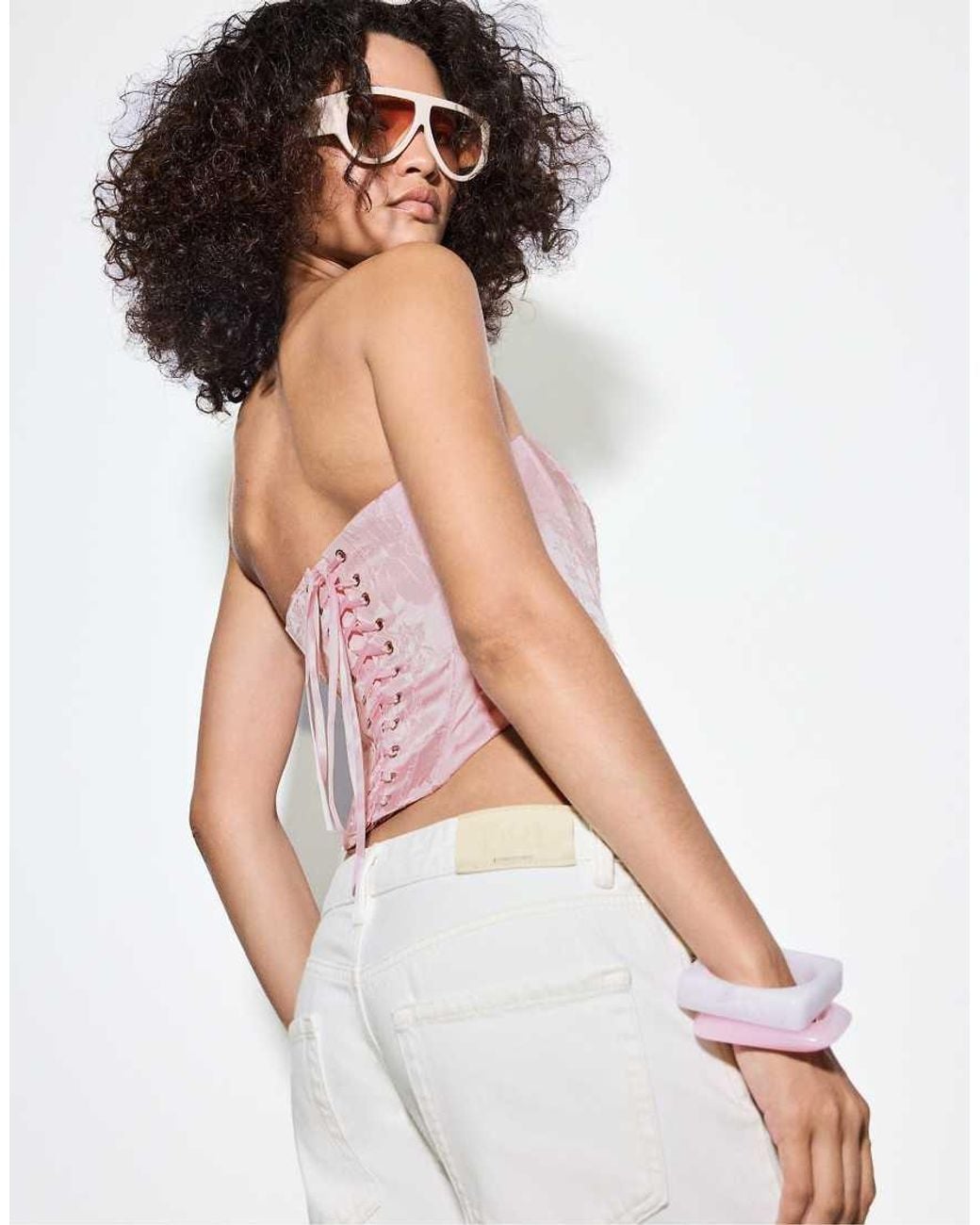 Stradivarius Natural Tall D91 Low Wide-leg Twill Jeans