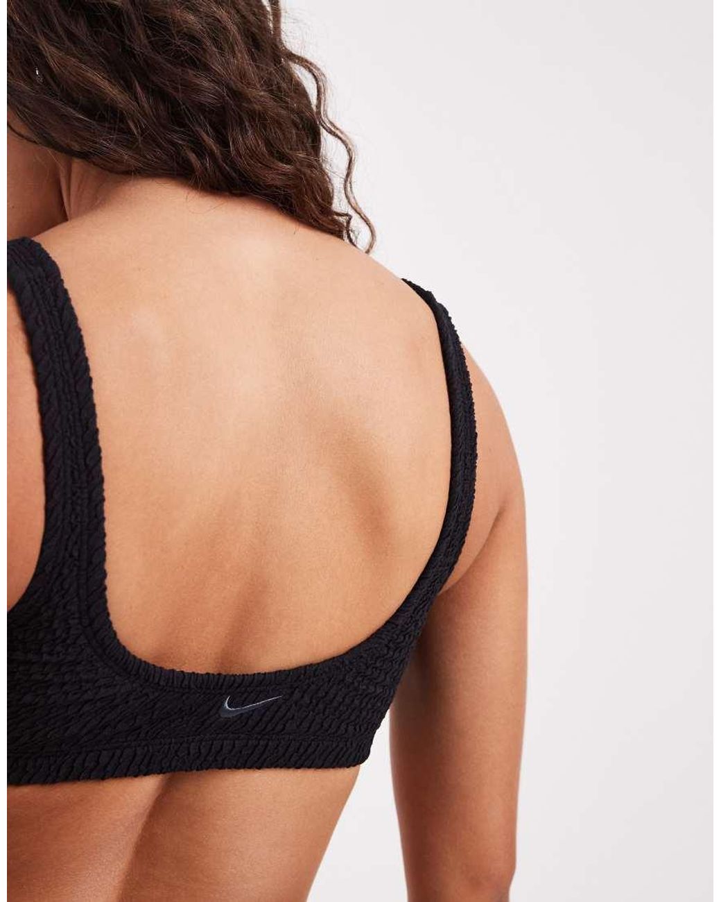 Nike Black Nike Crinkle Bralette Bikini Top