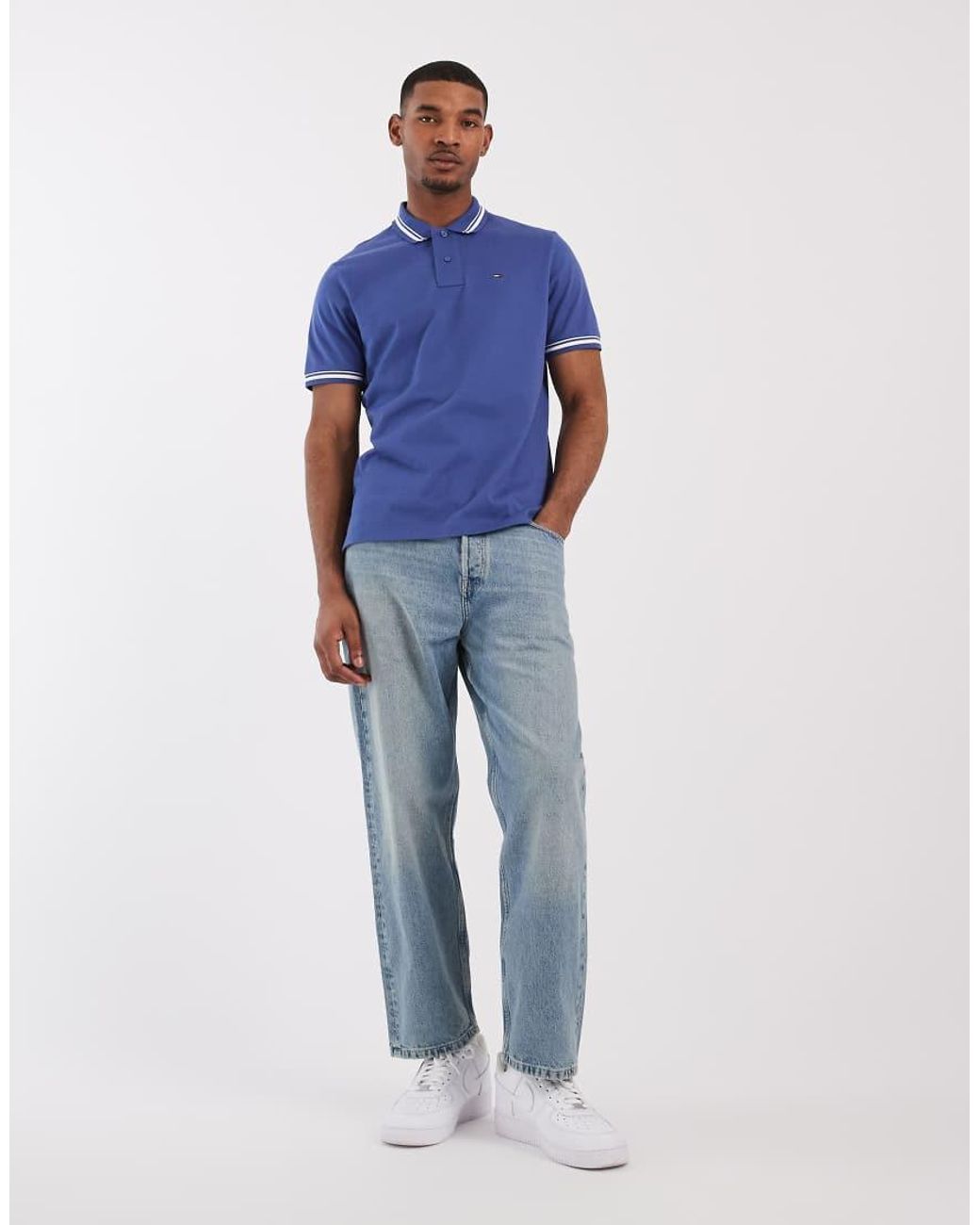 Tommy Hilfiger Blue Tipped Polo Shirt for men