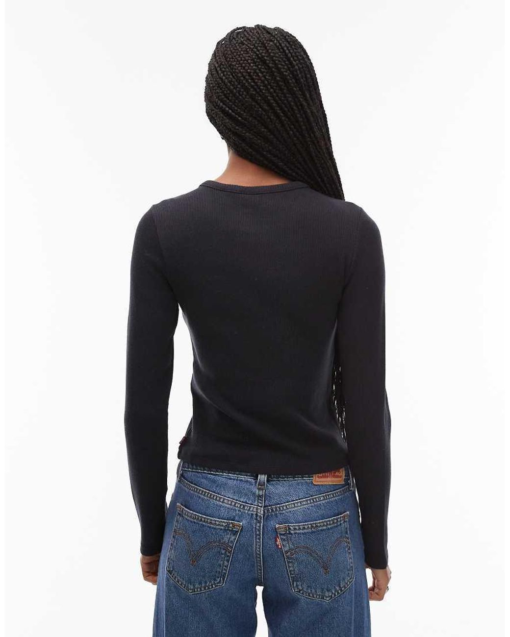 Levi's Blue Rory Long Sleeve Button Up Top