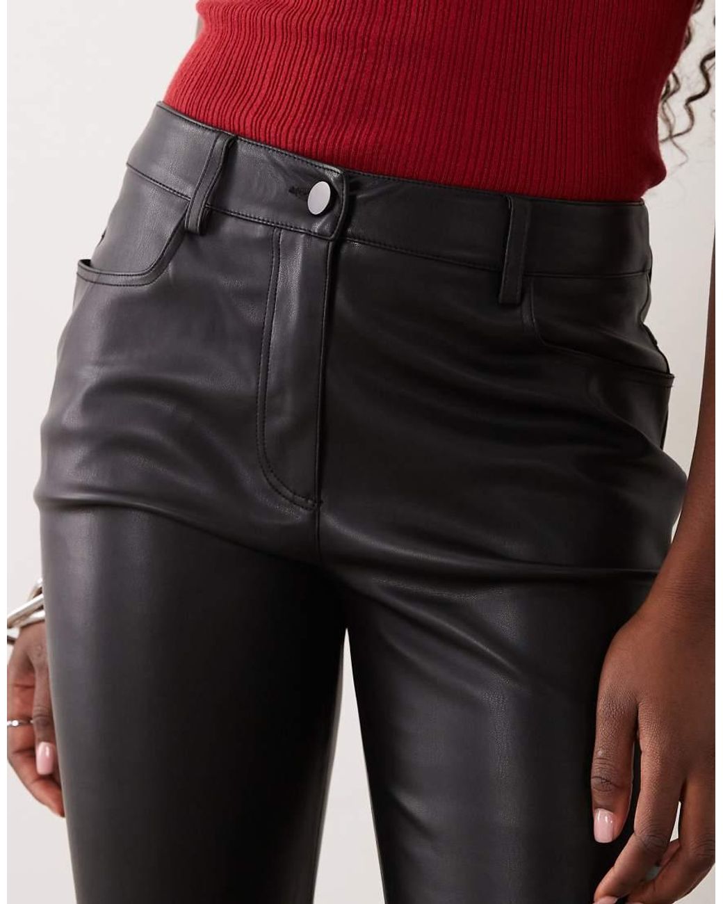 Mango Black Flared Faux Leather Trouser