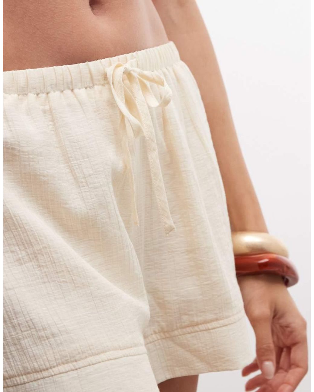 Kaiia Brown Exclusive Cotton Blend Mini Short Co-Ord