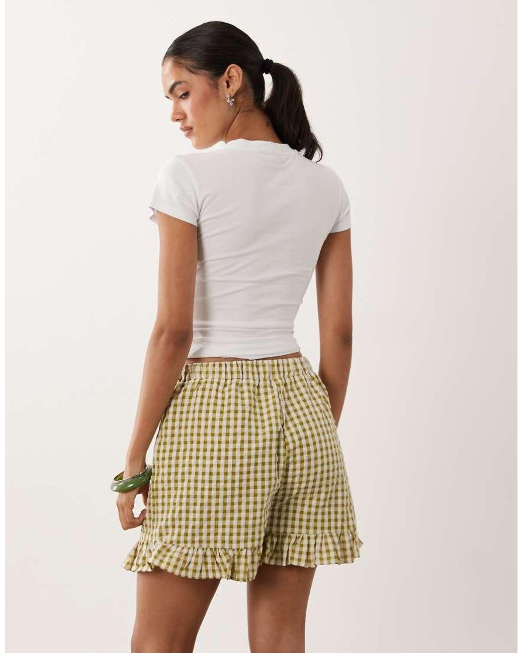 Miss Selfridge Natural Ruffle Mini Short Co-ord