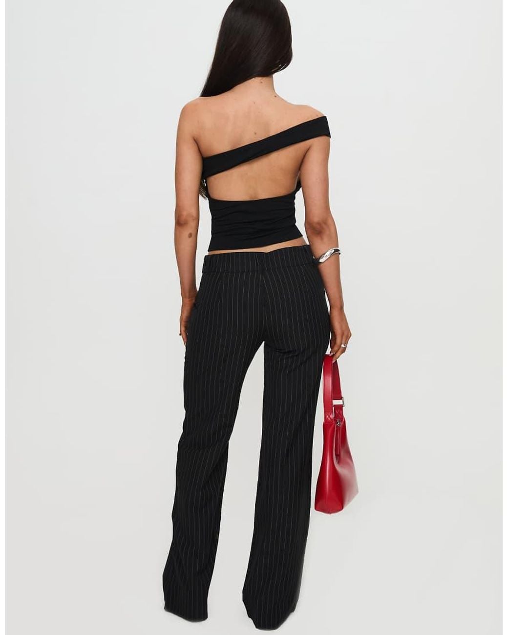 Princess Polly White Socialista Double Button Straight Leg Pants