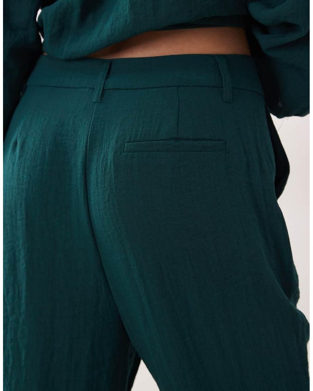 ASOS Blue Tailored Textured Flare Pants