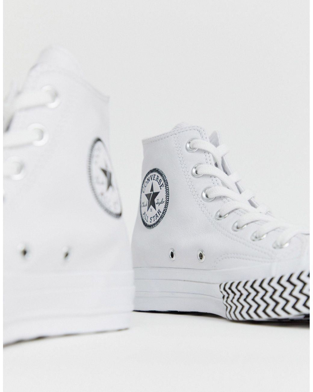 Converse White Chuck 70 Hi Leather Voltage Trainers | Lyst
