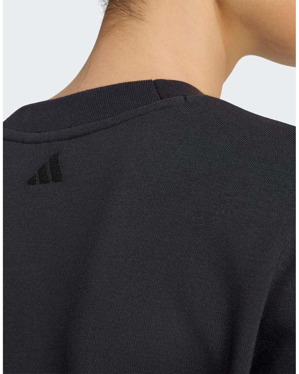Adidas Originals Black Seasonal Essentials Satin V-Neck Sweatshirt