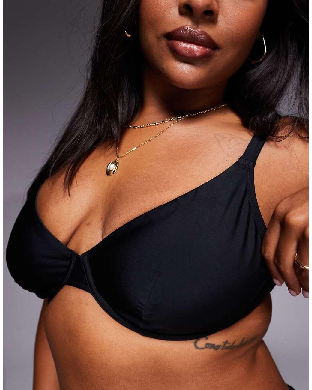 ASOS Black Asos Design Curve Maya Mila Underwire Bikini Top