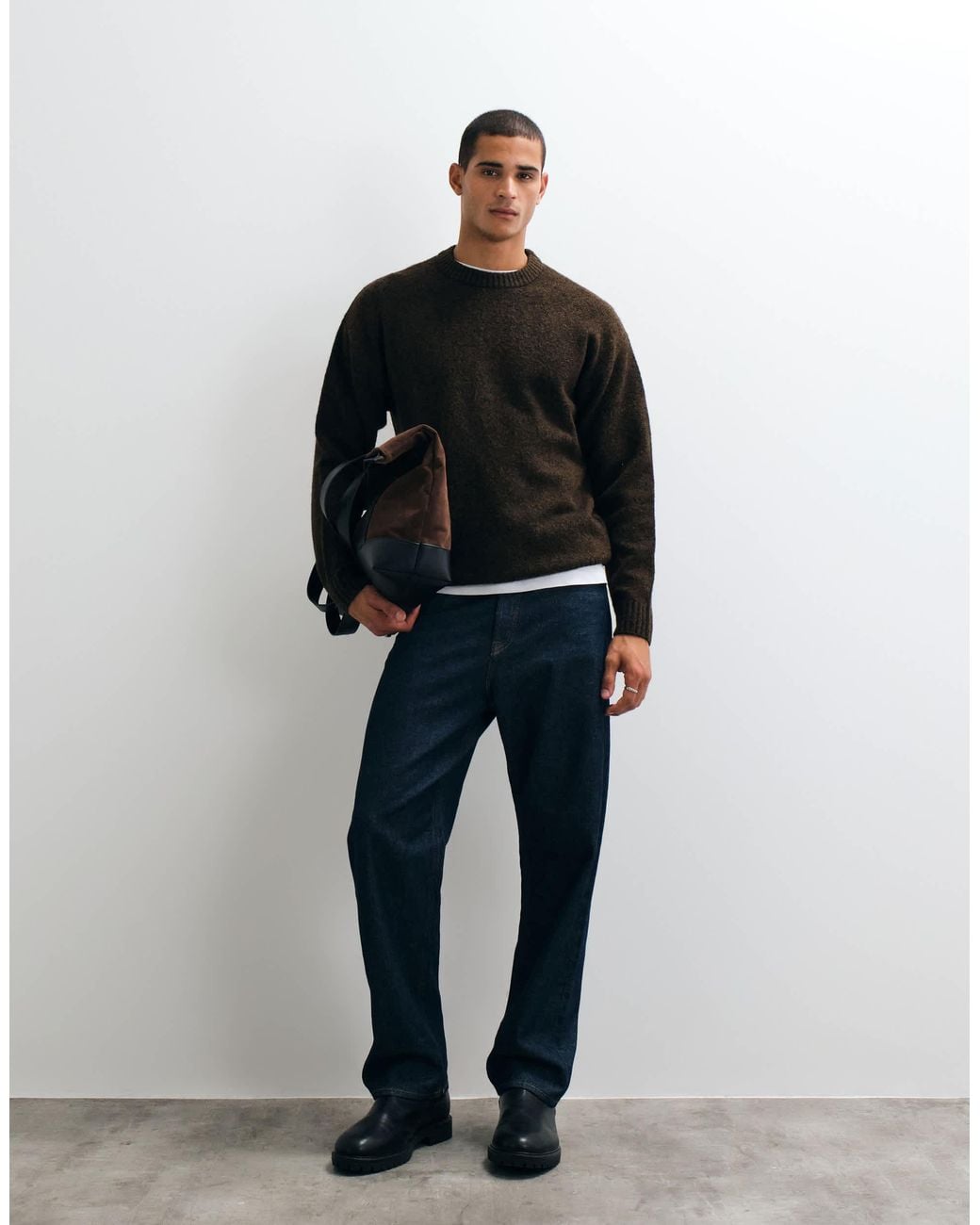 Pull oversize duveteux Jack & Jones pour homme en coloris Black