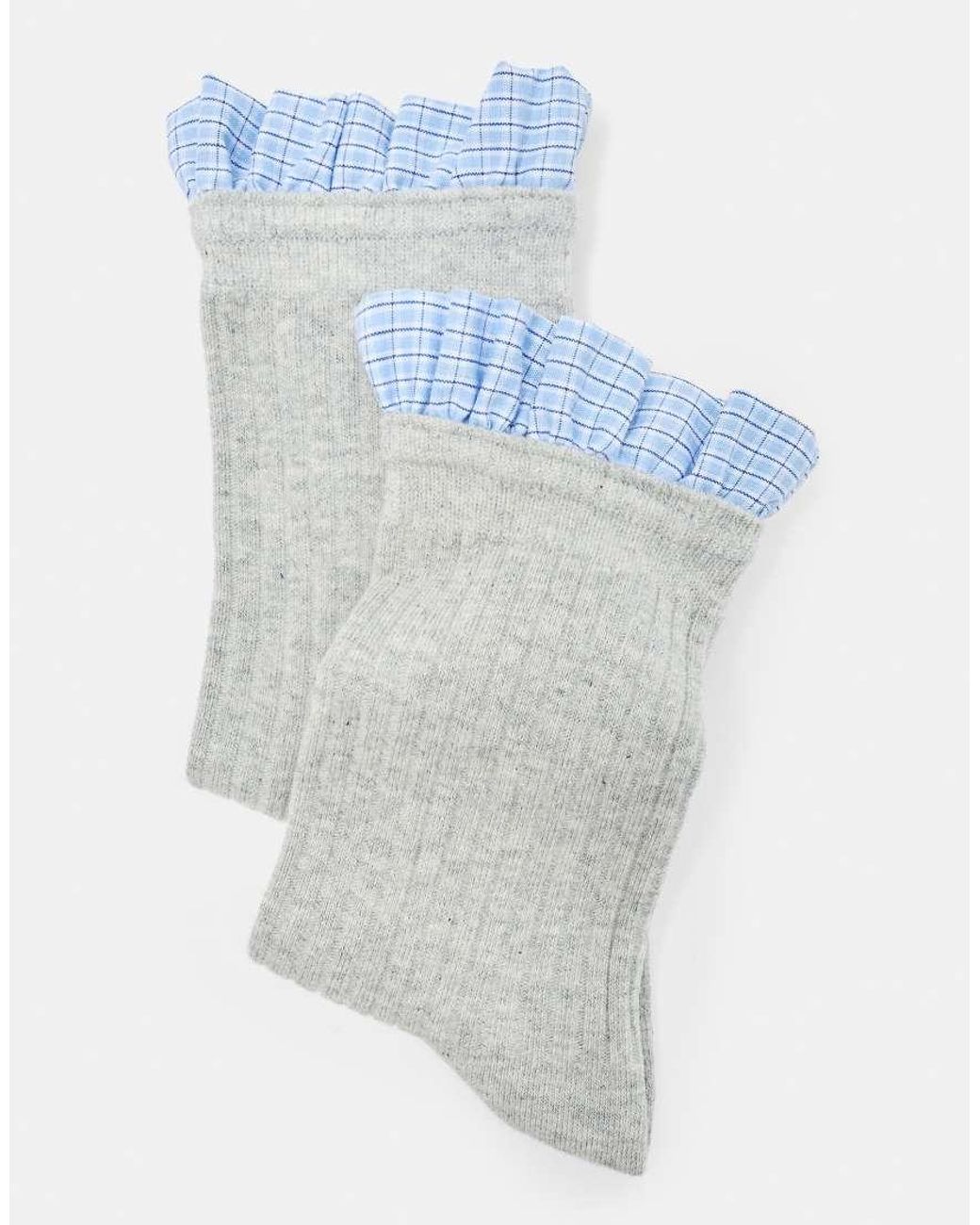Pull&Bear White Poplin Ruffle Socks