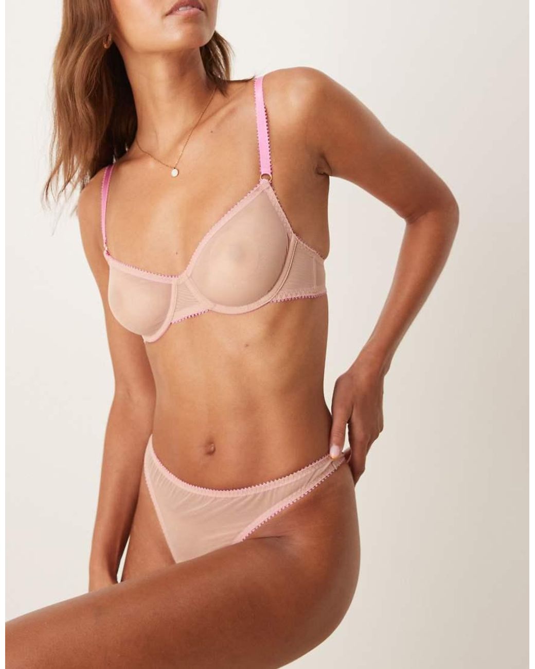 Dora Larsen Brown Polly Tulle Thong