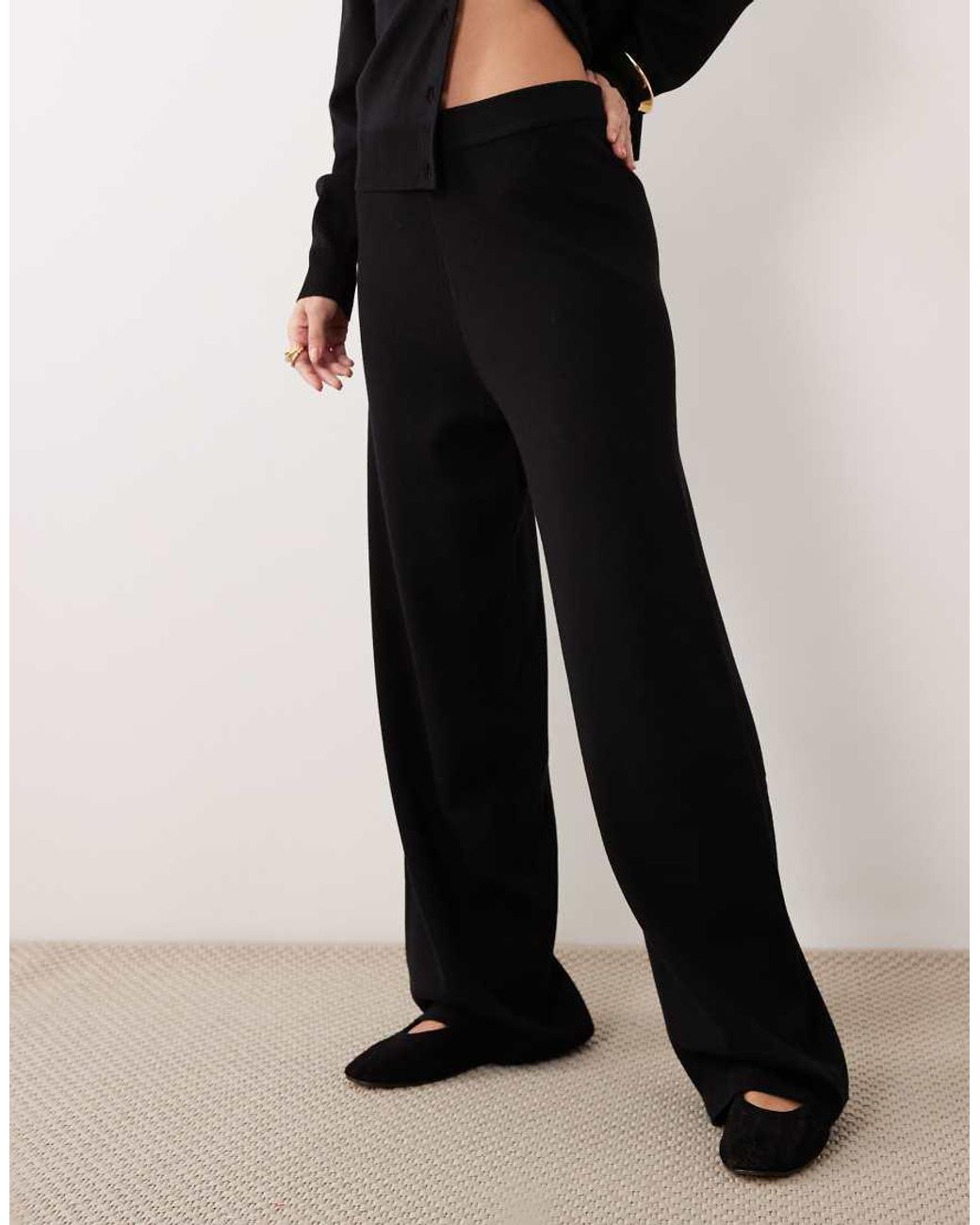 ASOS Blue Compact Knitted Straight Leg Trouser Co-Ord