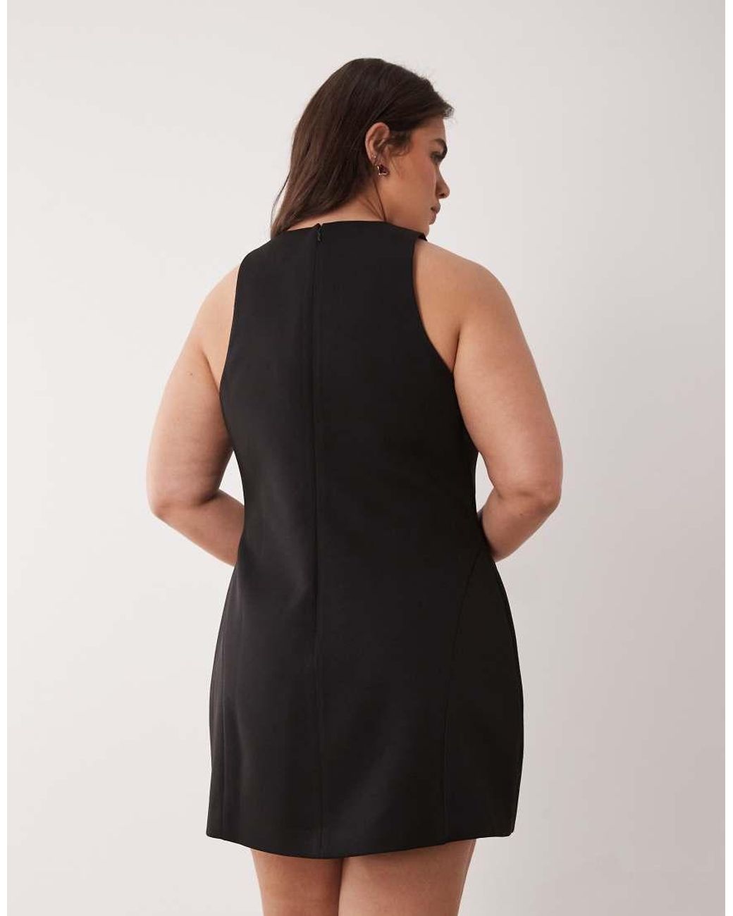 Forever New Black Tailored Scoop Mini Dress