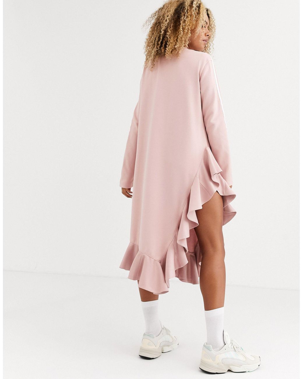 adidas Originals X J Koo Trefoil Ruffle Dress in Pink | Lyst