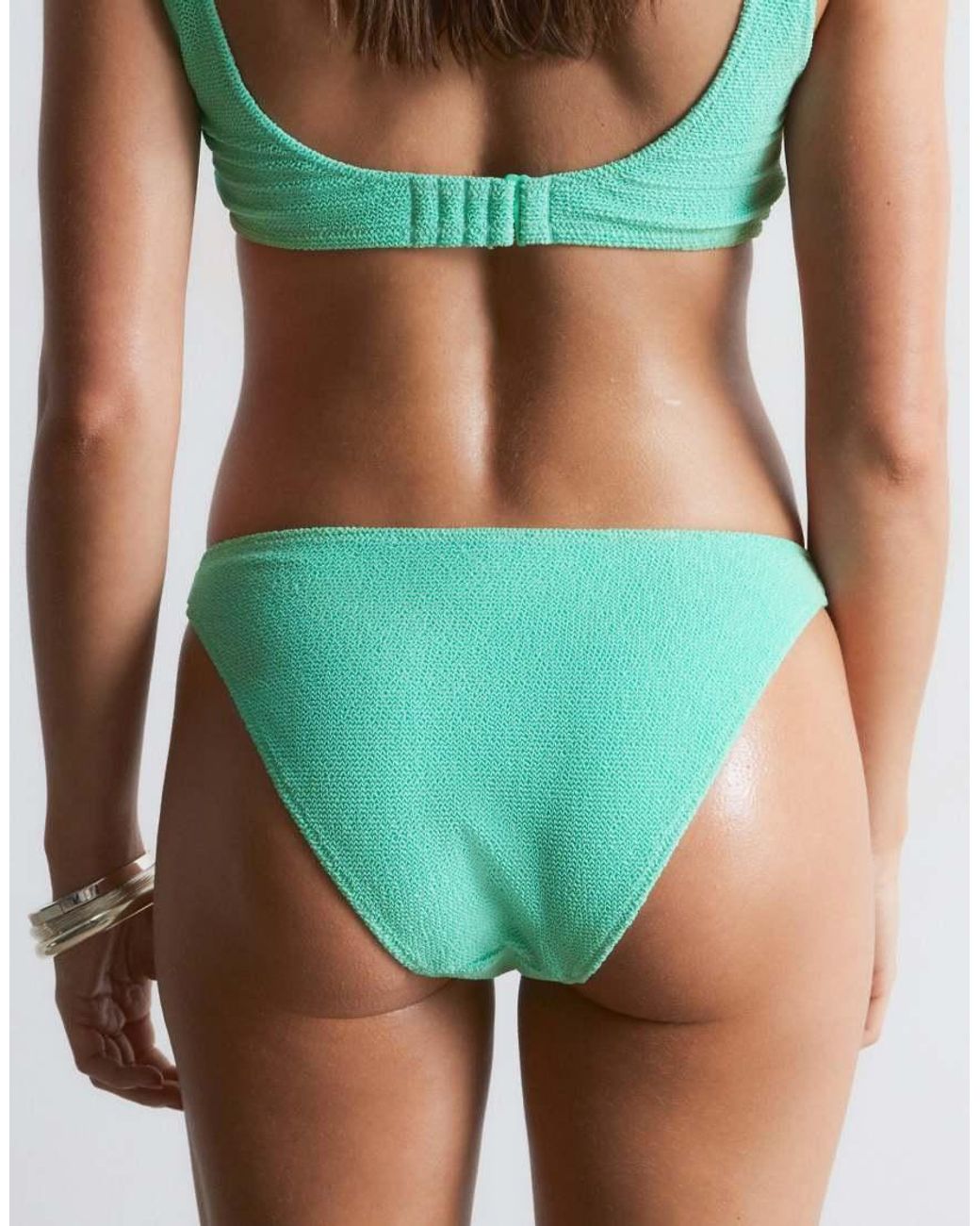 & Other Stories Green Mix And Match Crinkle Bikini Bottom