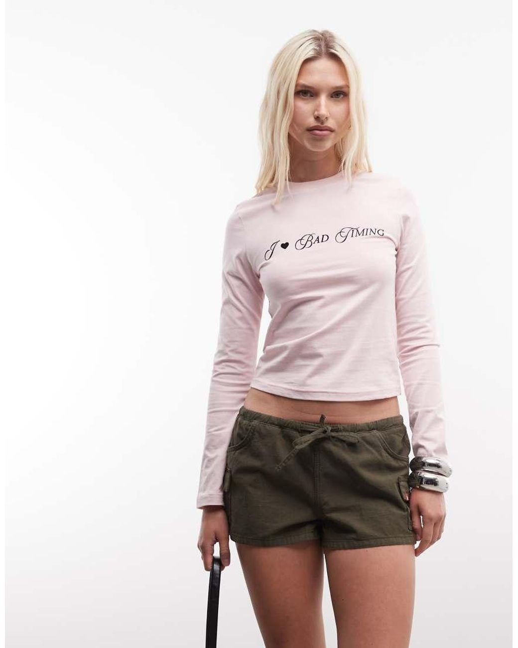Daisy Street Pink Bad Timing Graphic T-shirt