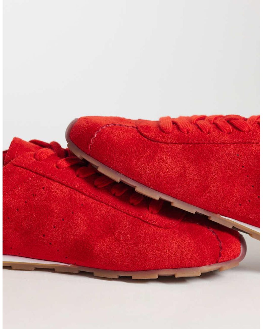 ASOS Red Dabble Slim Lace Up Sneakers