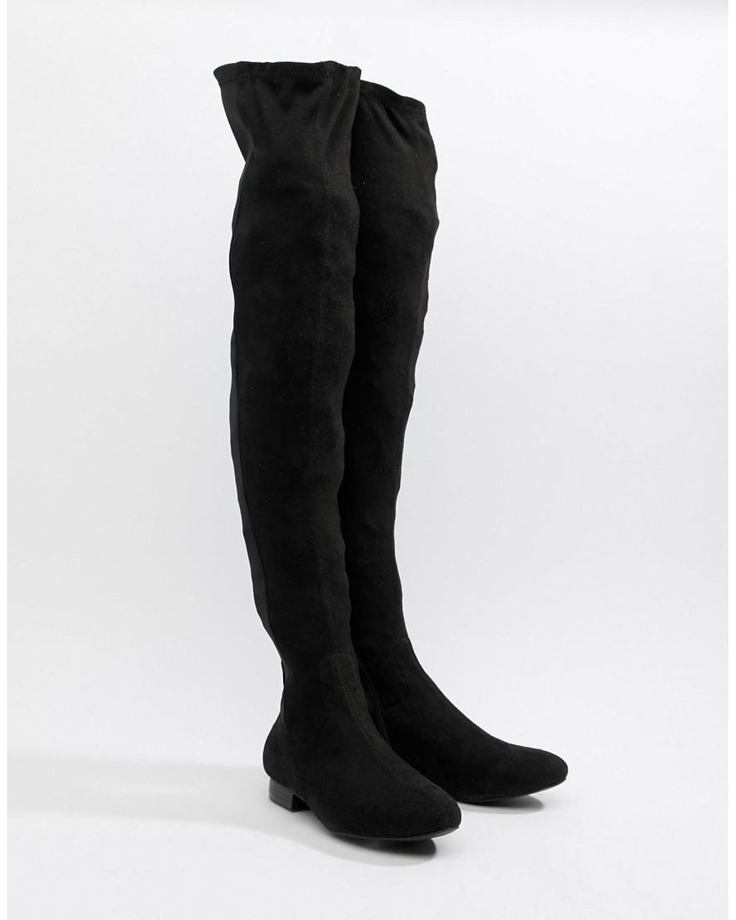 flat thigh high boots for tall ladies