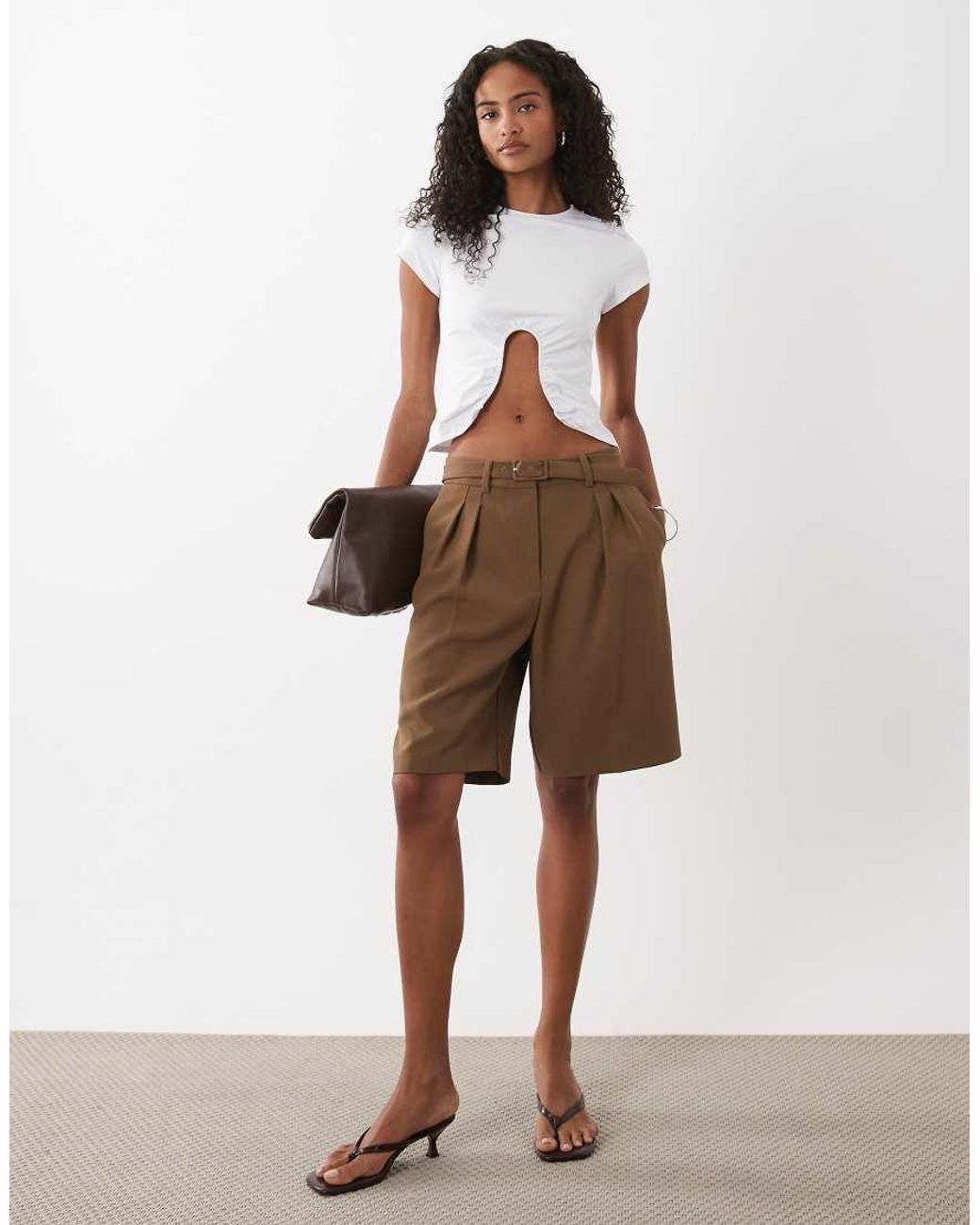 ASOS Green Short Sleeve Crop Top With Wire Trim Detail