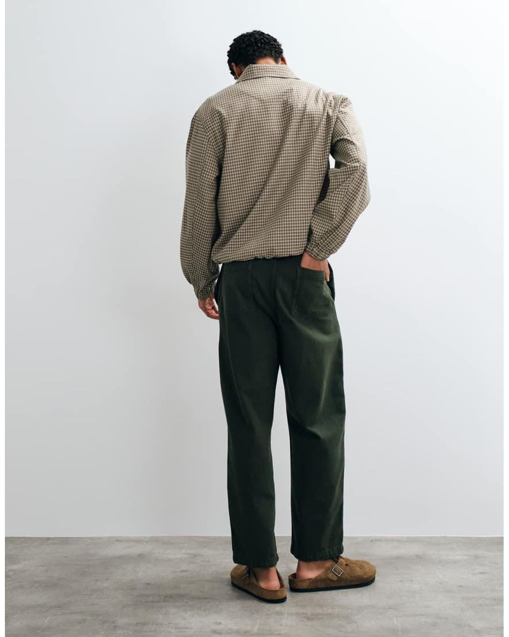 ASOS Green Relaxed Tapered Trouser for men