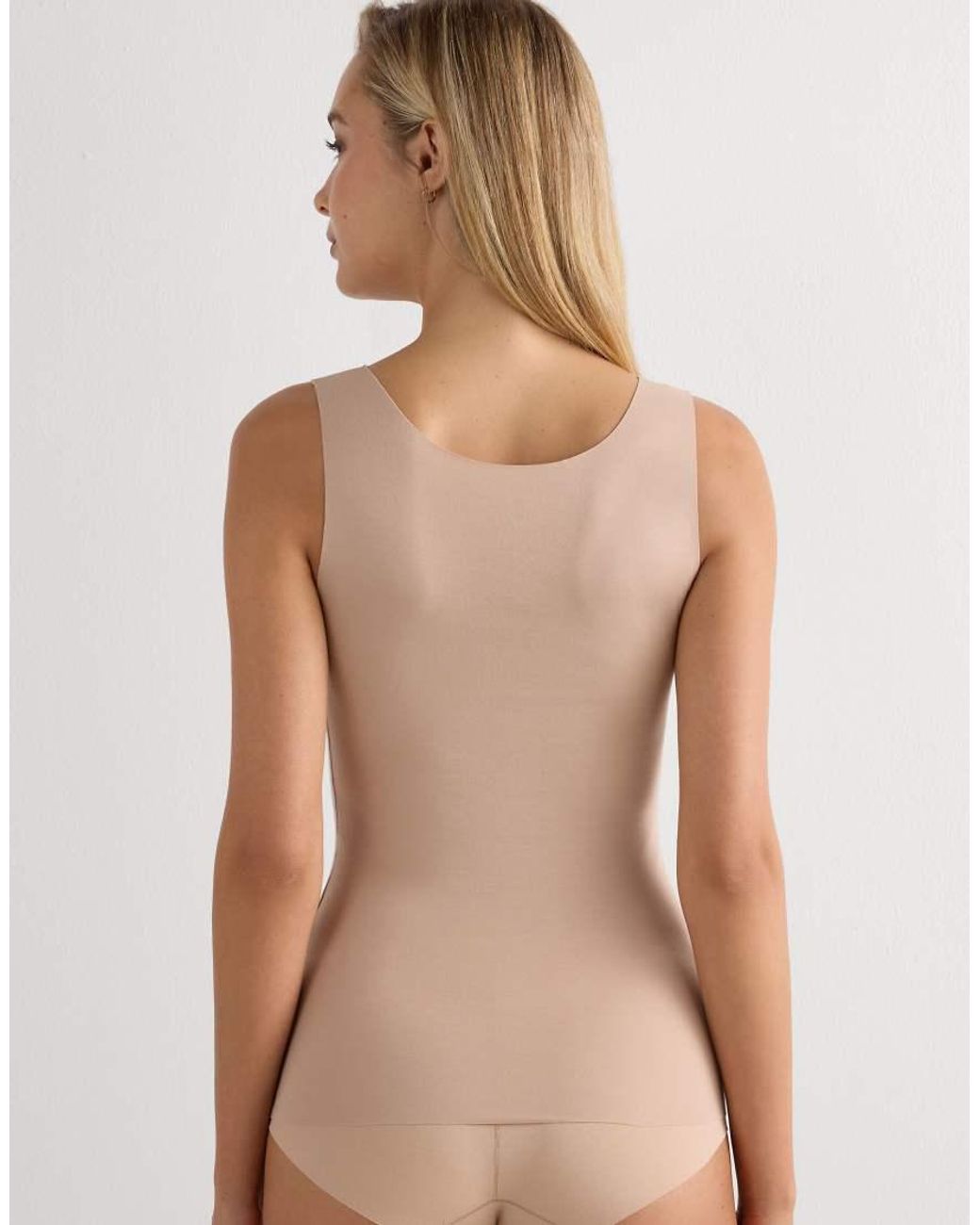 Intimissimi Natural Round-Neck Raw-Cut Cotton Vest Top