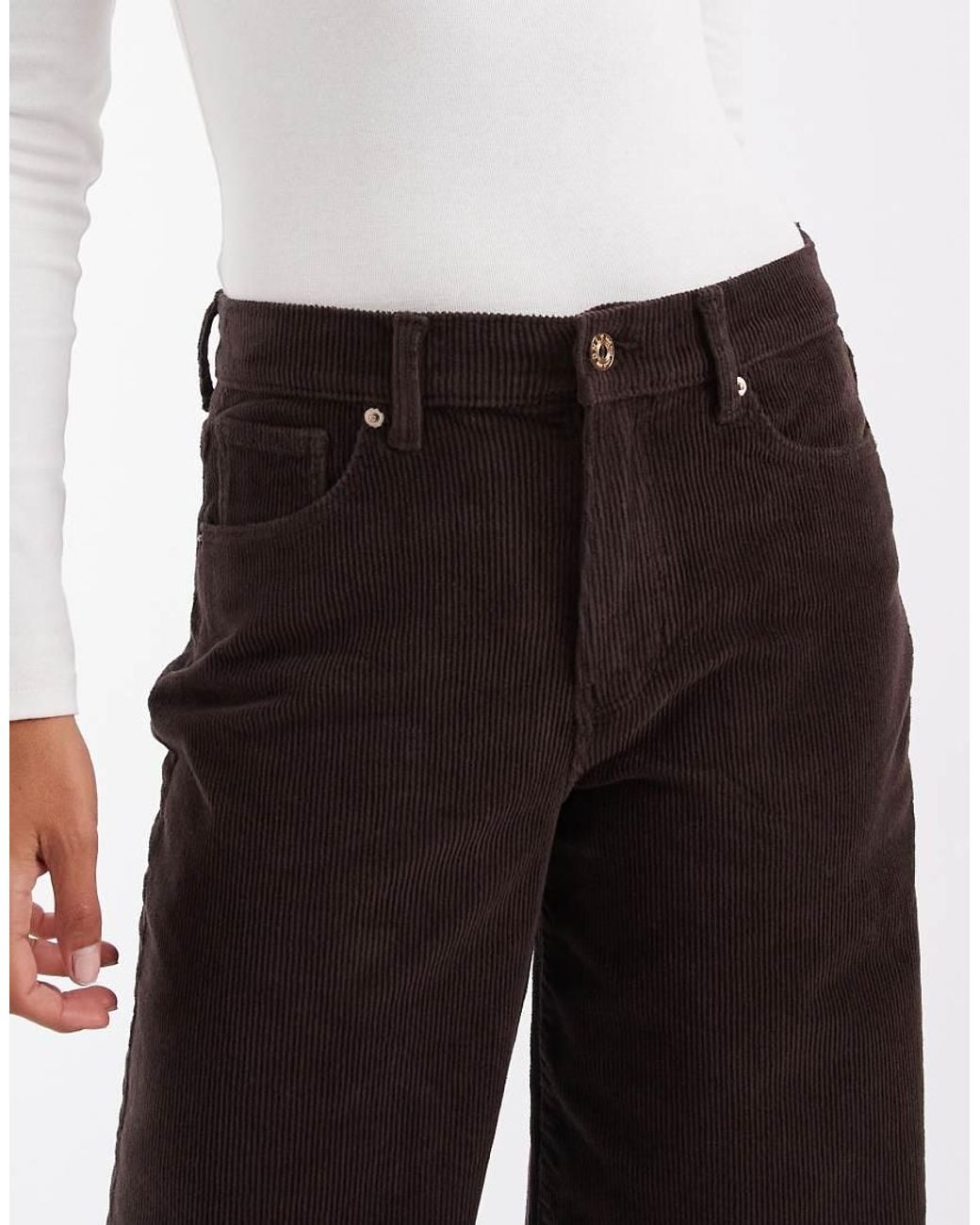 ONLY White Hope High Waist Wide Leg Cord Pants
