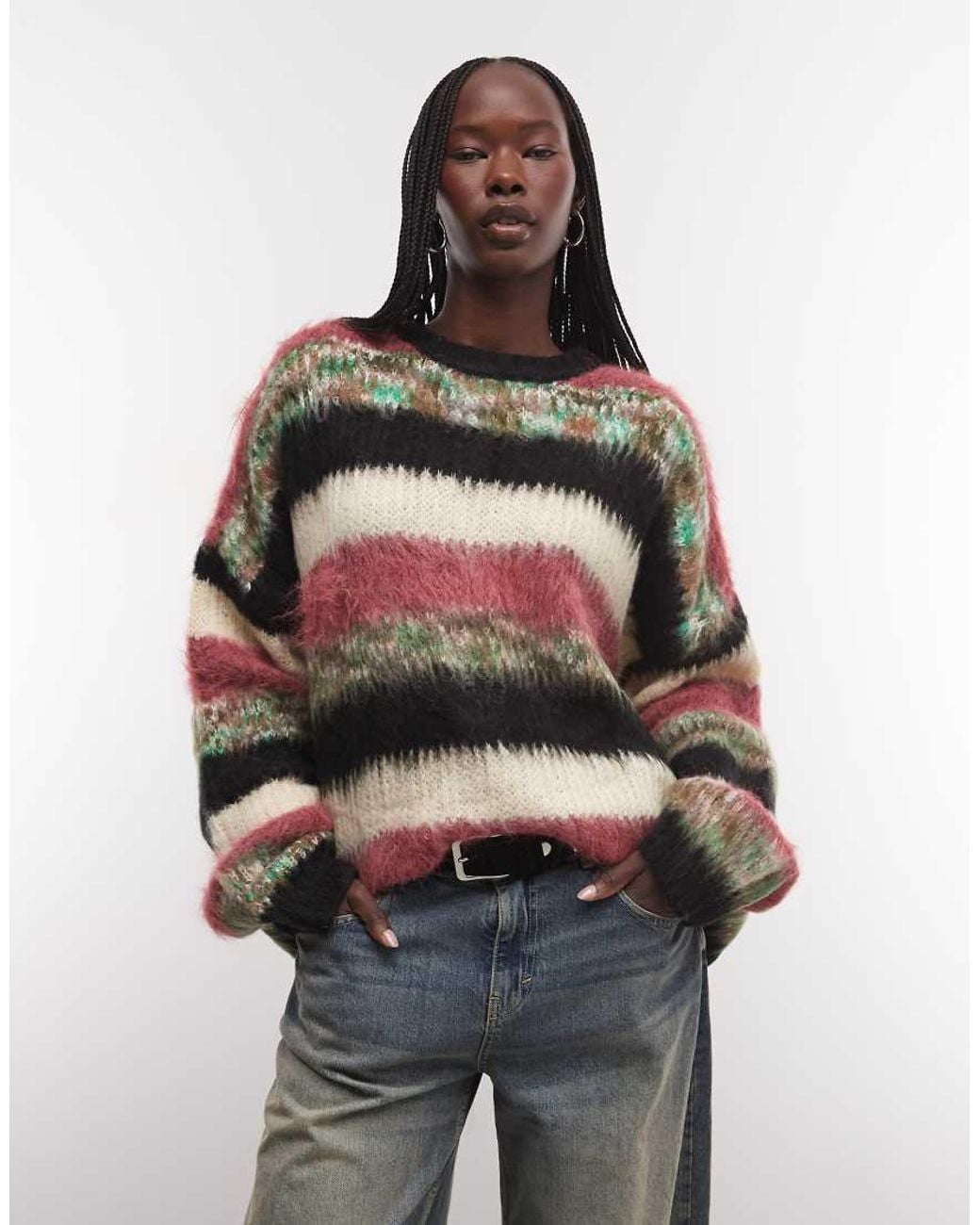 The Ragged Priest Multicolor Oversized Brushed Boxy Jumper