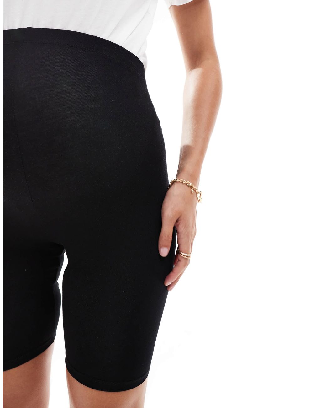 ASOS Black Asos Design Maternity 2 Pack Basic Legging Shorts