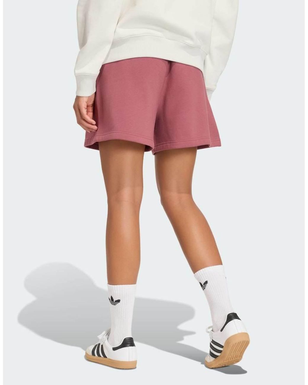 Adidas Originals Red Essentials Fleece Loose Shorts