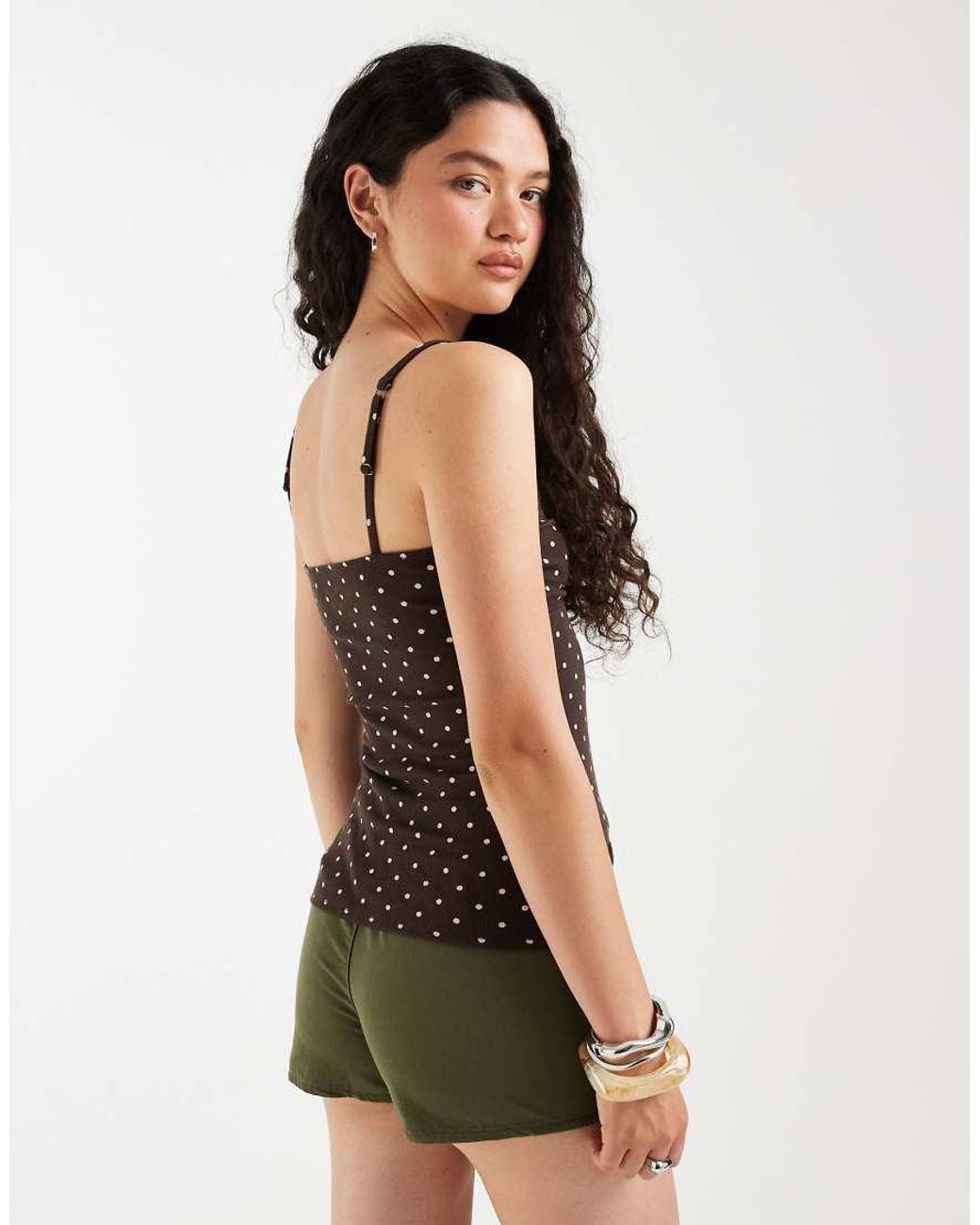 Hollister Brown Lace Trim Cami