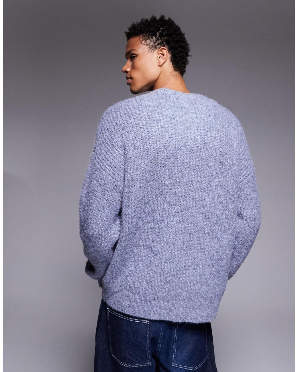 Pull ras ASOS pour homme en coloris Blue
