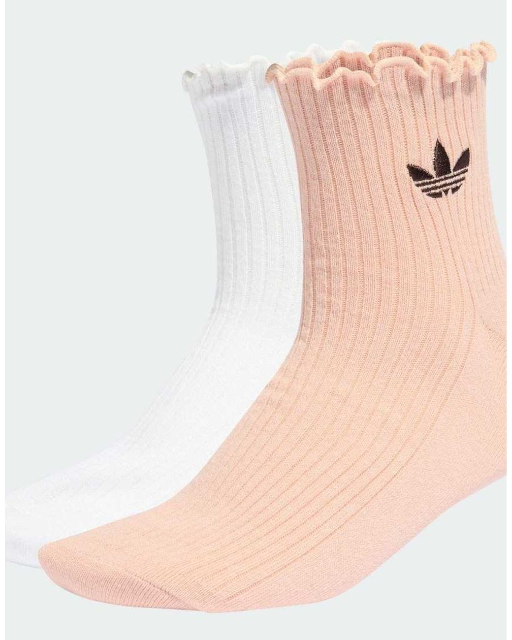 Adidas Originals Natural Ruffle Quarter Socks