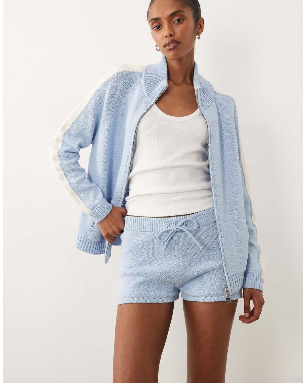 ASOS Blue Knitted Micro Short Co-Ord