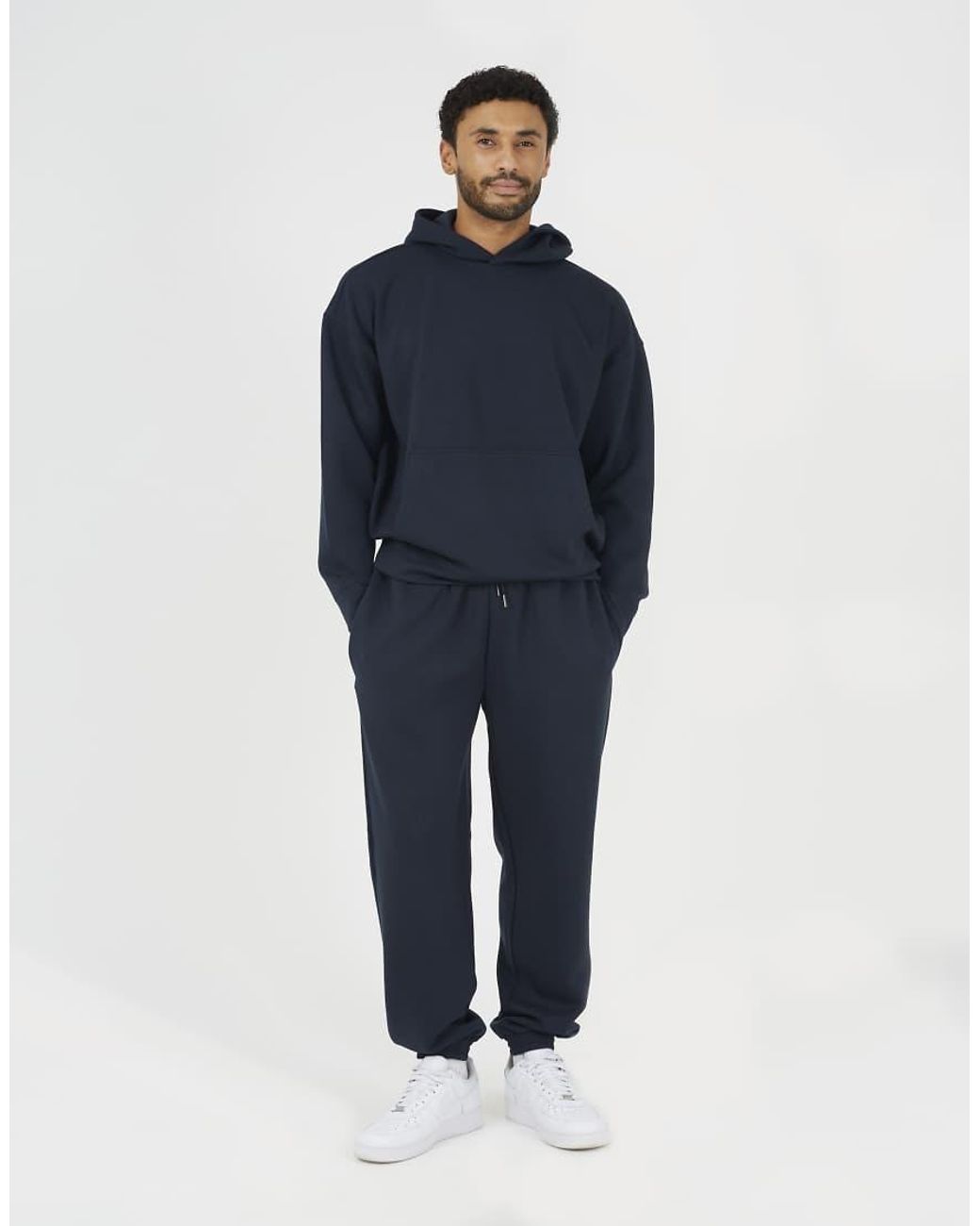 Brave Soul Blue Relaxed Fit Overhead Hoodie for men