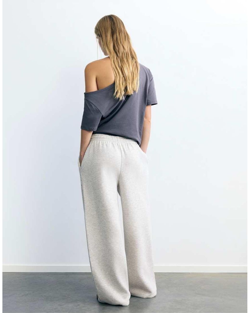 Pull&Bear White Studded Joggers