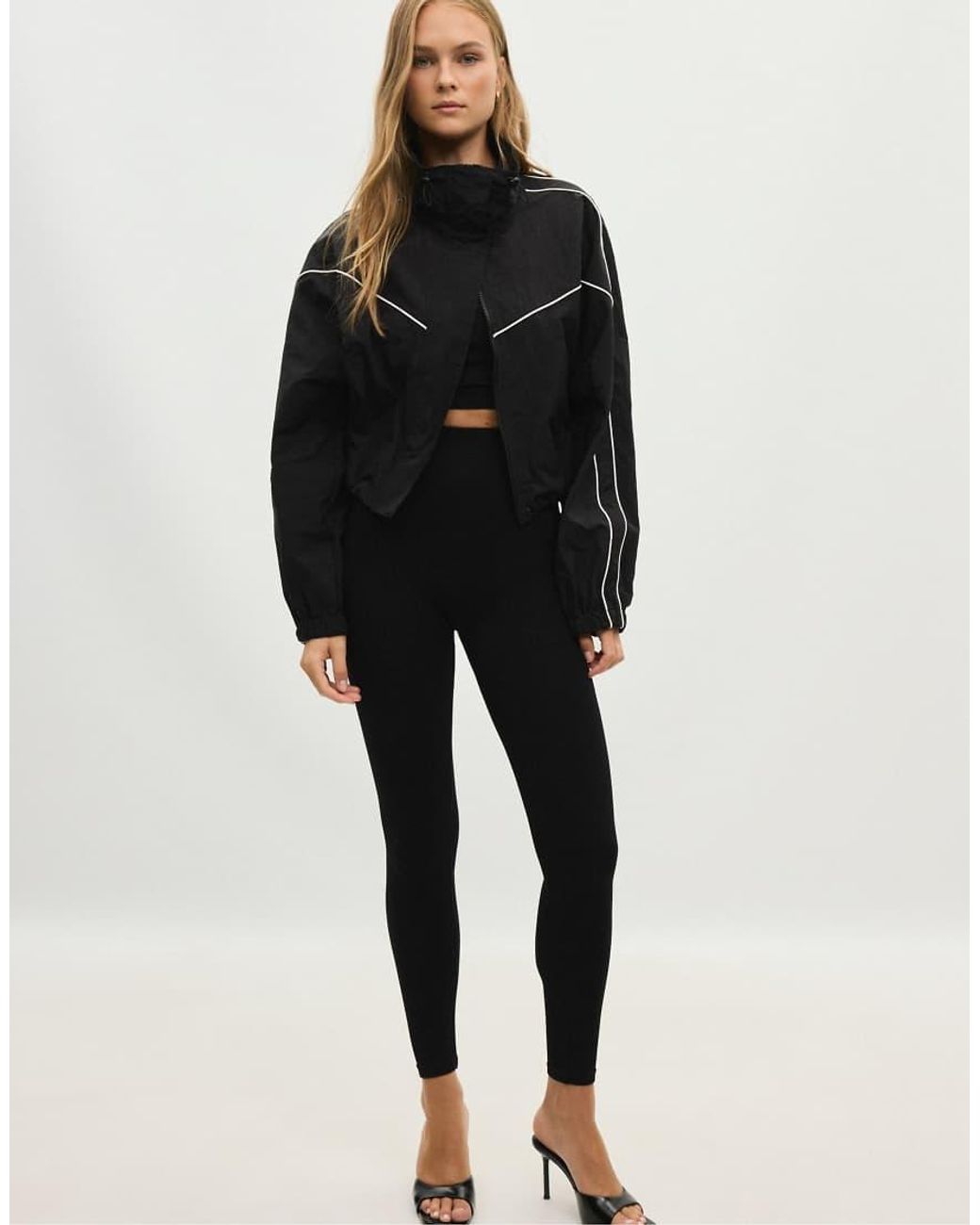 Stradivarius Black High-Waist Seamless Leggings
