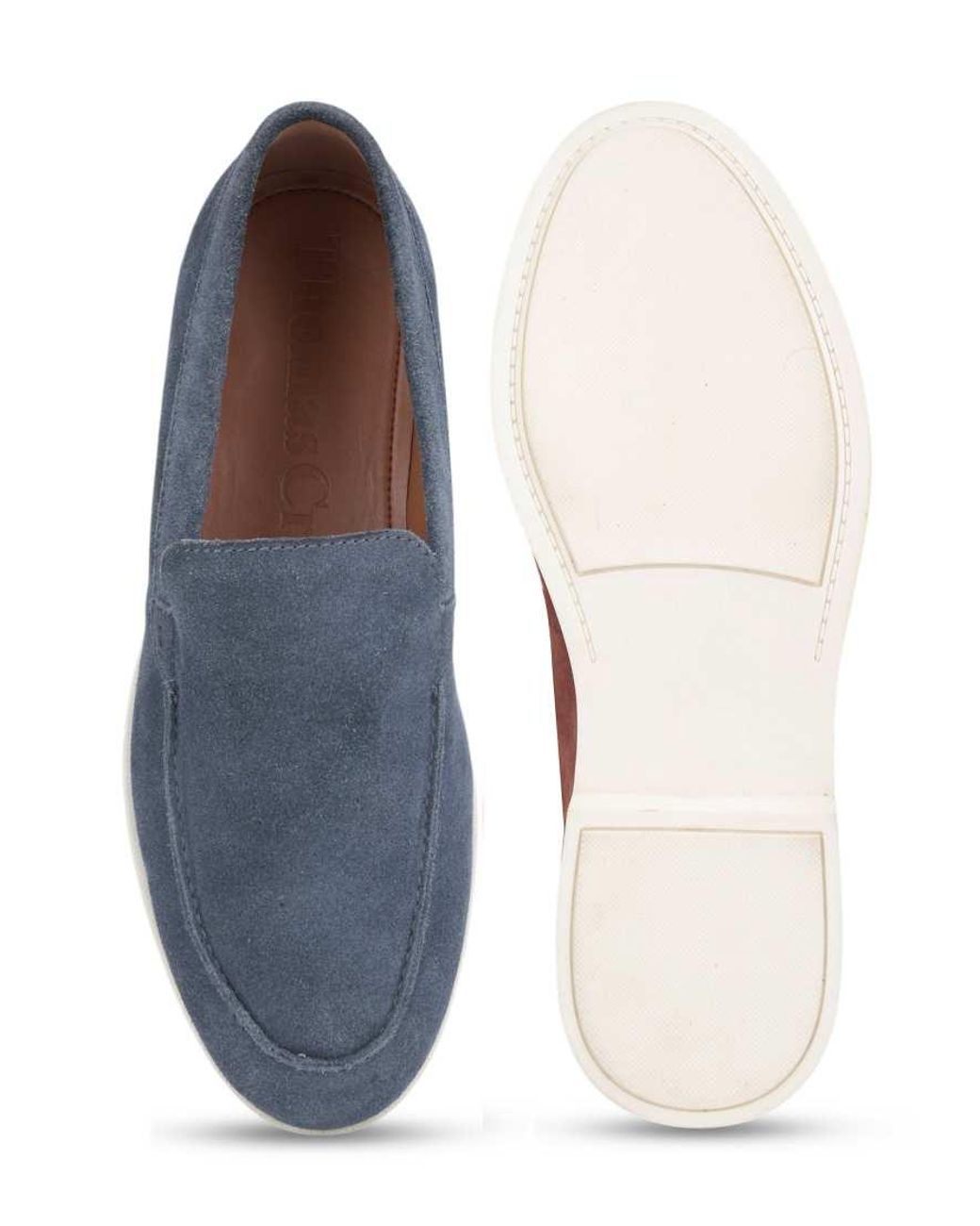 Thomas Crick Black 'Faldo' Suede Leather Slip-On Casual Loafer Shoes for men
